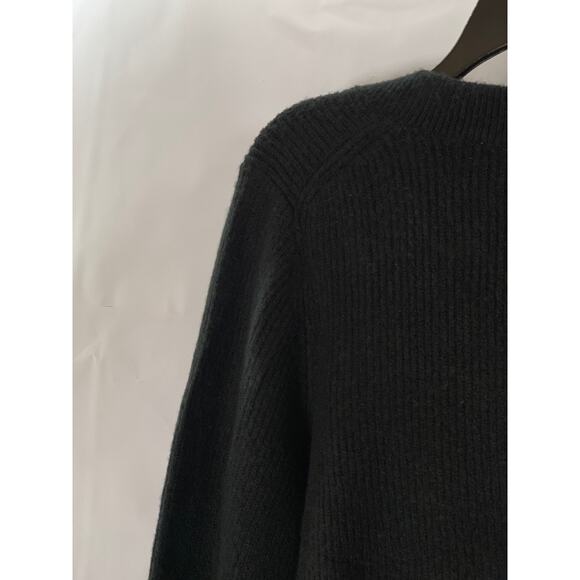 MADEWELL Women's Black Coziest Yarn Melwood Square-Neck Long Sleeve Sweater SZ L - Picture 4 of 7